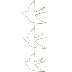Déco murale Hirondelle fil laiton torsadé