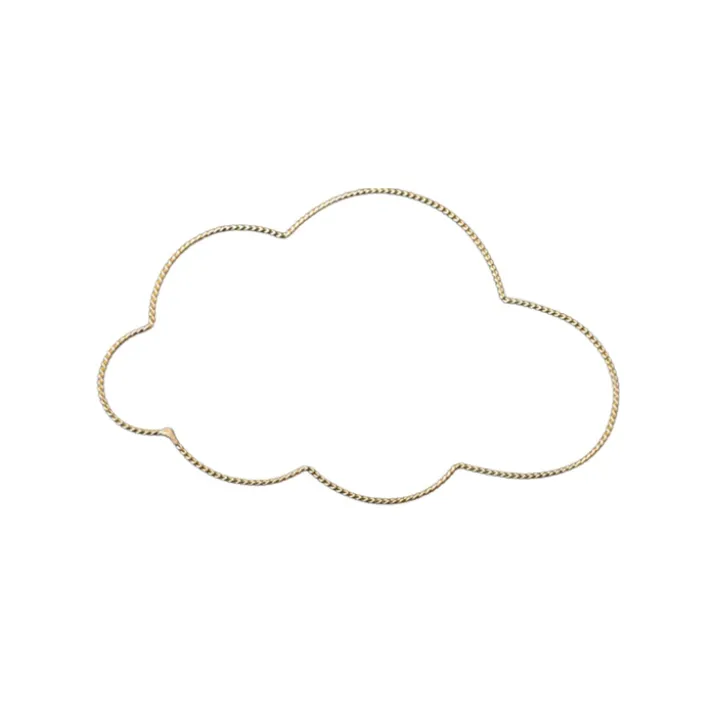 Déco murale nuage fil laiton torsadé