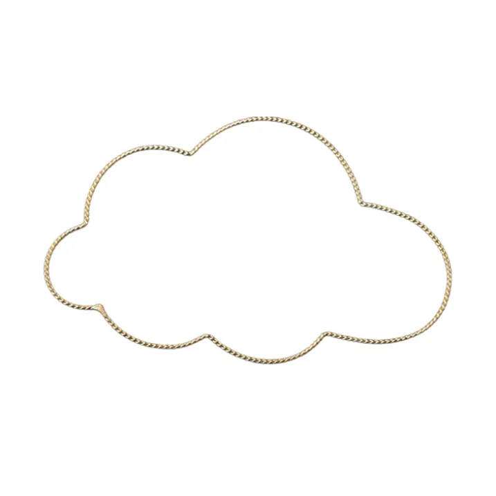 Déco murale nuage fil laiton torsadé
