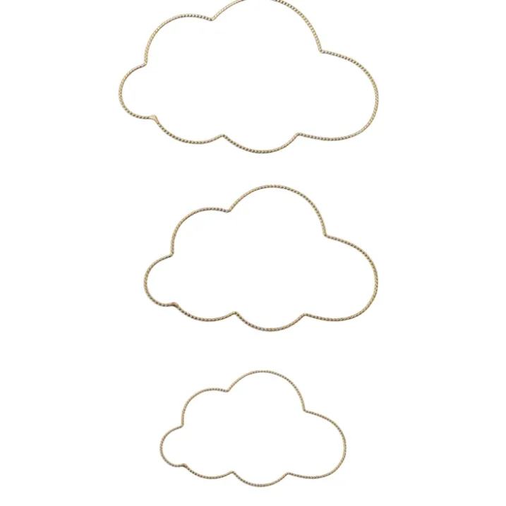 Déco murale nuage fil laiton torsadé
