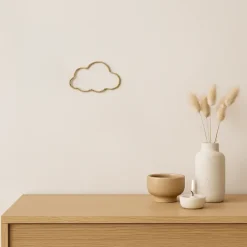 Déco murale nuage fil laiton torsadé