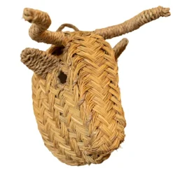 Déco murale petite tête de Taureau en paille