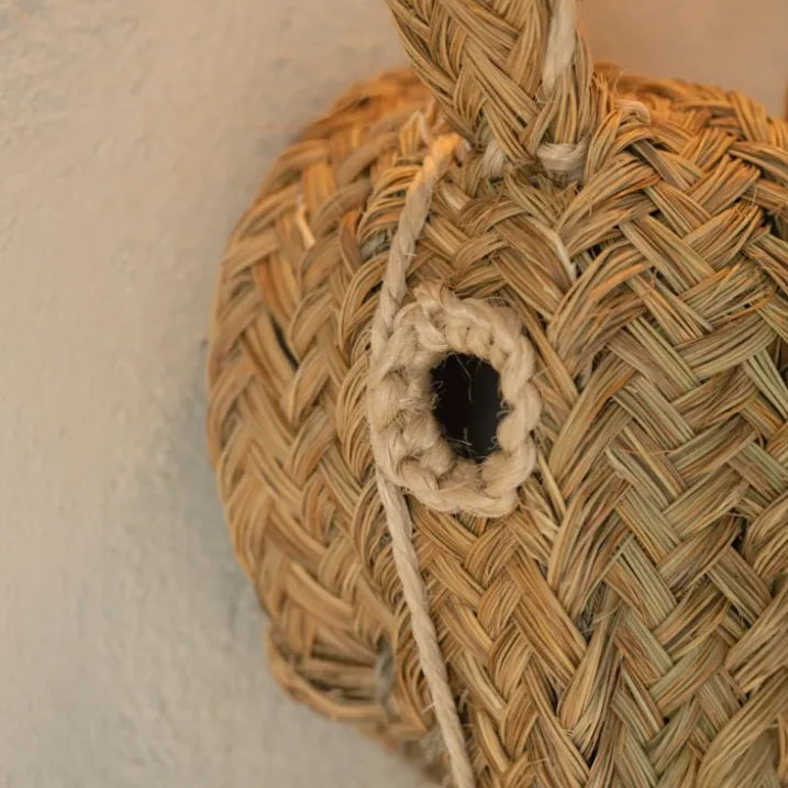 Déco murale tête d'âne en paille XL