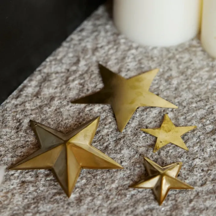 Déco étoile plate en laiton