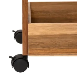 Desserte en bois à roulettes avec 3 niveaux de rangement
