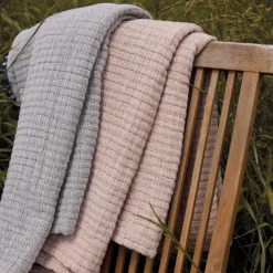 Dessus de lit en coton lavé matelassé boutis