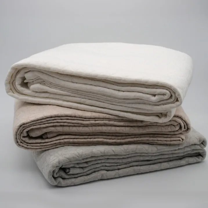 Dessus de lit matelassé en polycoton relief texturé