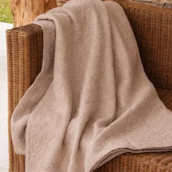 Dessus de lit matelassé en polycoton relief texturé