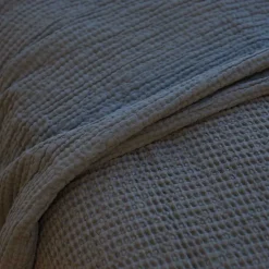 Dessus de lit réversible en coton nid d'abeille