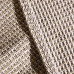 Dessus de lit tissé en coton recyclé motif nid d’abeille