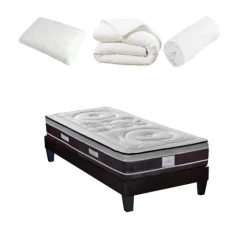 DIVIN - Matelas ressorts ensachés + sommier + accessoires
