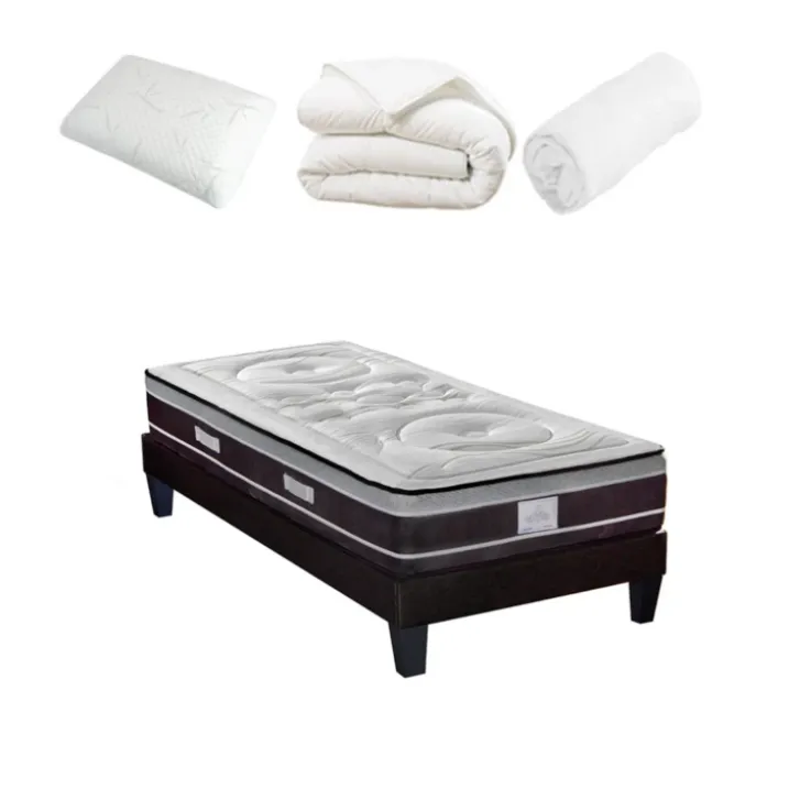 DIVIN - Matelas ressorts ensachés + sommier + accessoires