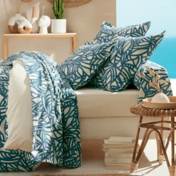 Drap coton végétal géométrique