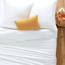 Drap housse aspect coton lavé