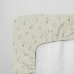 Drap-housse bébé en jersey 100% coton extensible fleurs