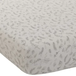 Drap housse bébé en jersey motif feuilles