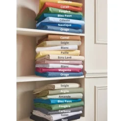 Drap-housse coton unifinition bord biais bonnet 40 cm