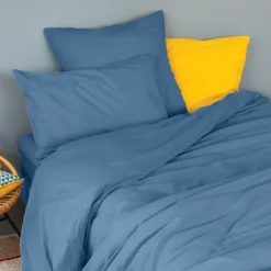 Drap housse en coton Lavé Oekotex