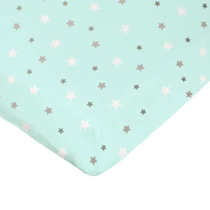 Drap housse imprimé étoiles multicolores