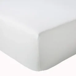 Drap-housse uni en satin de coton