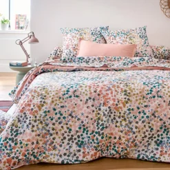 Drap plat percale de coton 80 fils motif floral