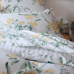 Drap plat percale de coton floral