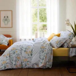 Drap plat percale de coton floral