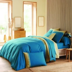 Drap plat percale de coton géométrique