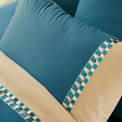 Drap plat percale de coton géométrique