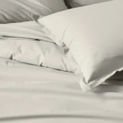 Drap plat piqué uni en percale de coton
