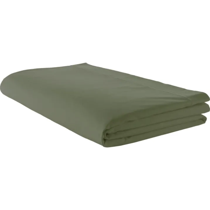 Drap plat piqué uni en percale de coton