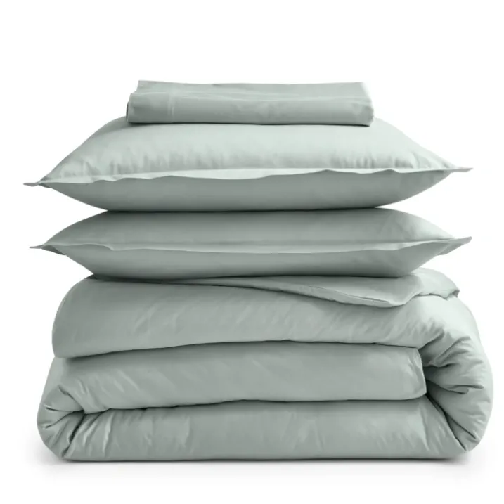 Drap plat piqué uni en percale de coton