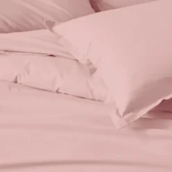 Drap plat piqué uni en percale de coton