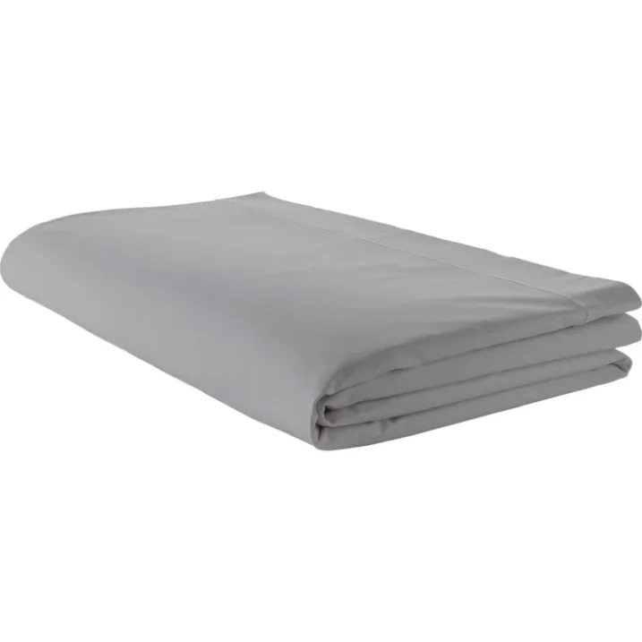 Drap plat piqué uni en percale de coton