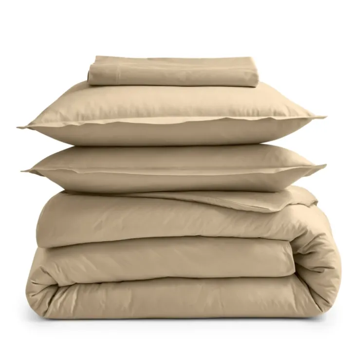 Drap plat piqué uni en percale de coton