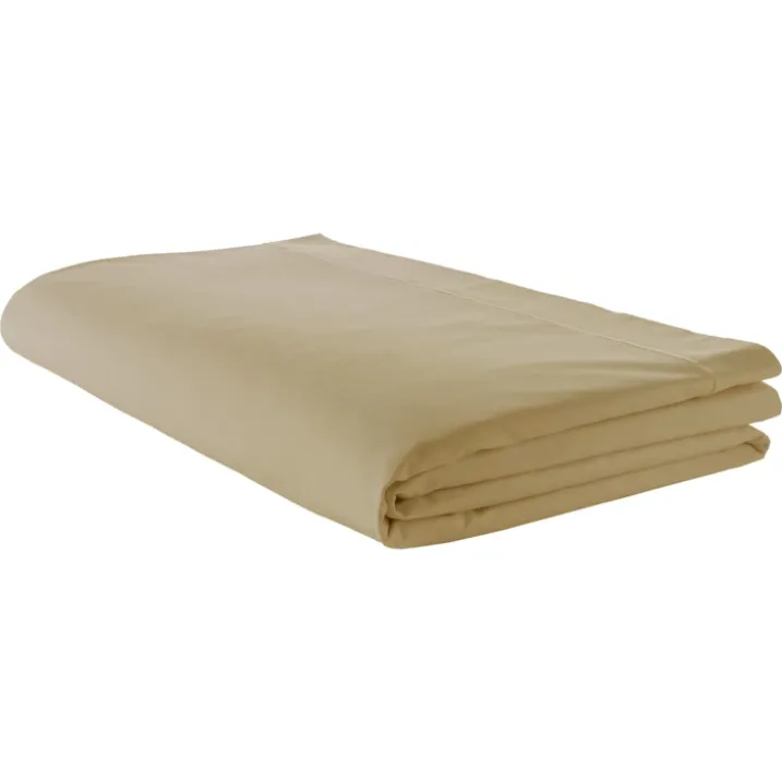 Drap plat piqué uni en percale de coton