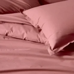 Drap plat piqué uni en percale de coton