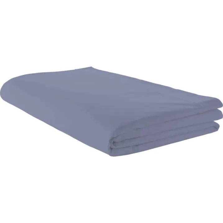 Drap plat piqué uni en percale de coton