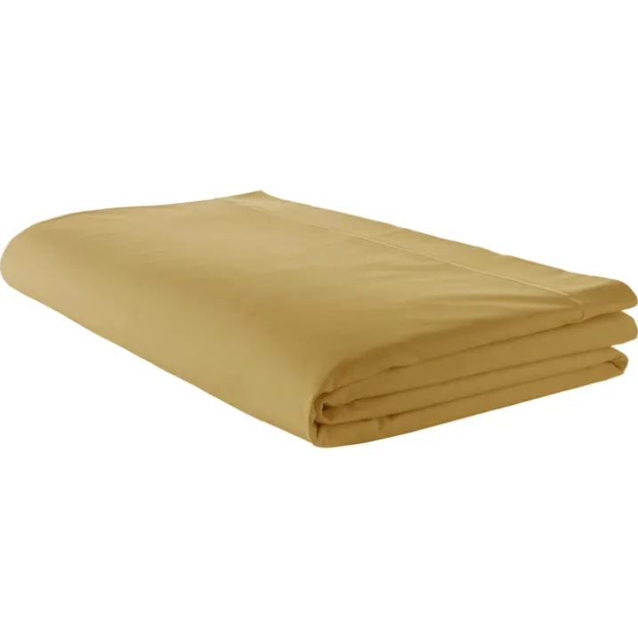 Drap plat piqué uni en percale de coton