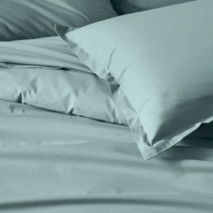 Drap plat piqué uni en percale de coton