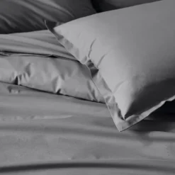 Drap plat piqué uni en percale de coton