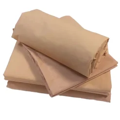 Drap plat piqué uni en percale de coton