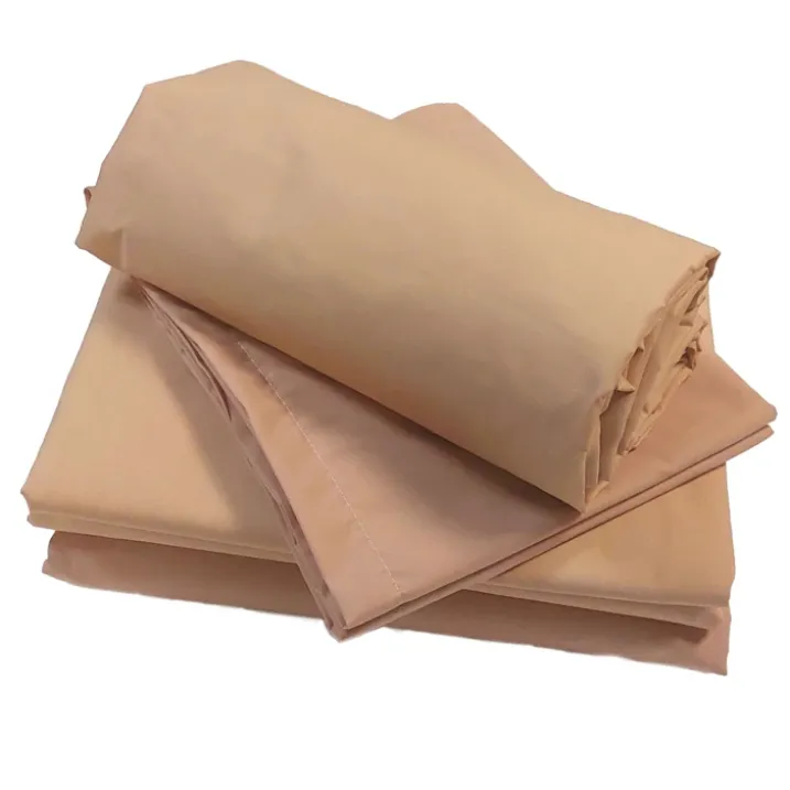 Drap plat piqué uni en percale de coton