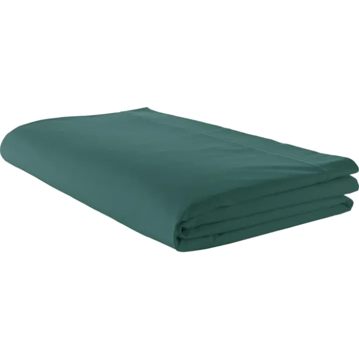Drap plat piqué uni en percale de coton