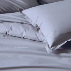 Drap plat piqué uni en percale de coton