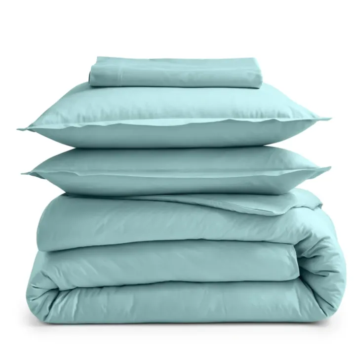 Drap plat piqué uni en percale de coton