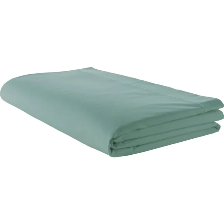 Drap plat piqué uni en percale de coton