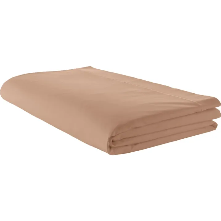 Drap plat piqué uni en percale de coton