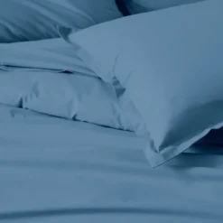 Drap plat piqué uni en percale de coton