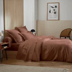 Drap satin de coton rayures ton sur ton
